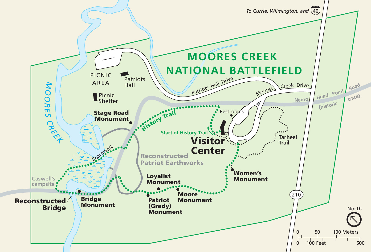 Moores Creek National Battlefield Park Map
