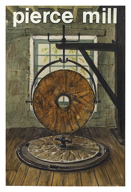 Millstone: each of two circular stones used for grinding grain like the ones at Rock Creek Park's Peirce Mill.