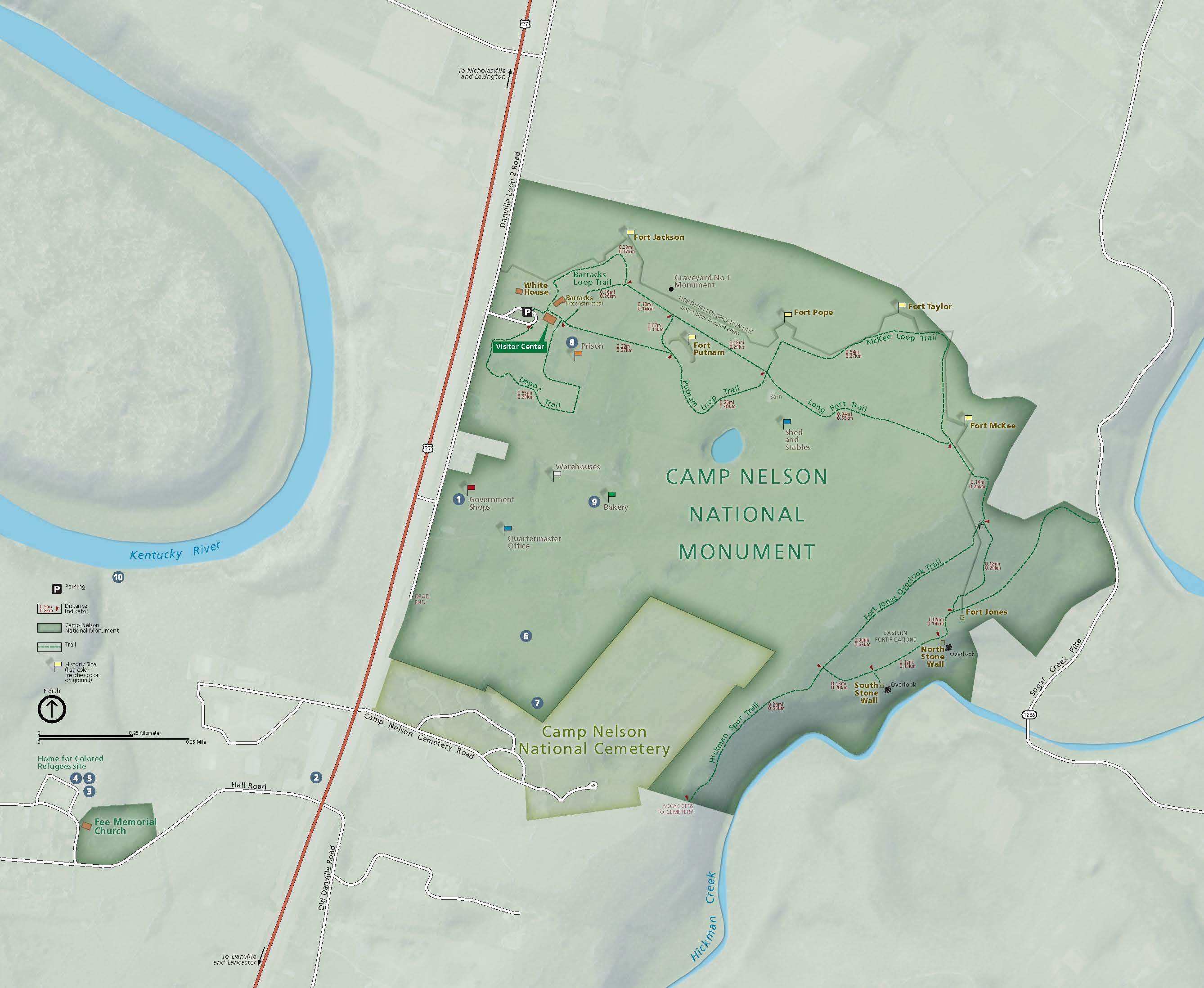 Camp Nelson National Monument Park Map