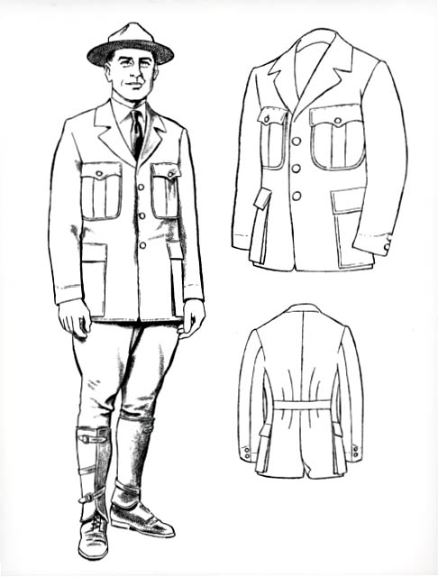 Male National Park Service (NPS) Ranger wearing a 1920 pattern uniform.