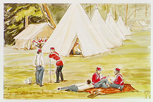 British soldiers in camp.