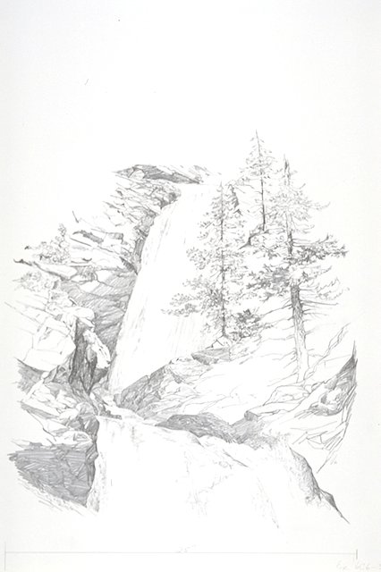 A series of cascading waterfalls.