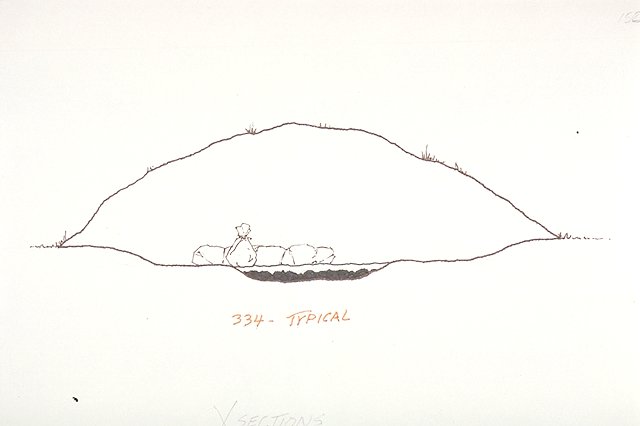 Cross-section of mound showing typical construction and contents.