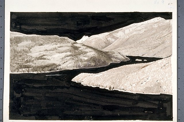 aerial view of Hozomeen Mountain and Ross Lake