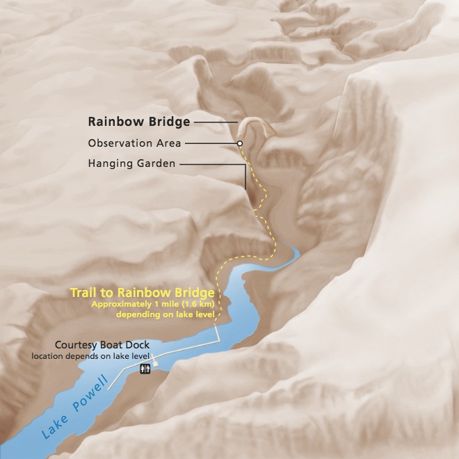 Rainbow Bridge National Monument 3D Trail Map