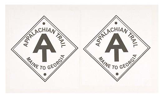 Two sets of the Appalachian Trail marker