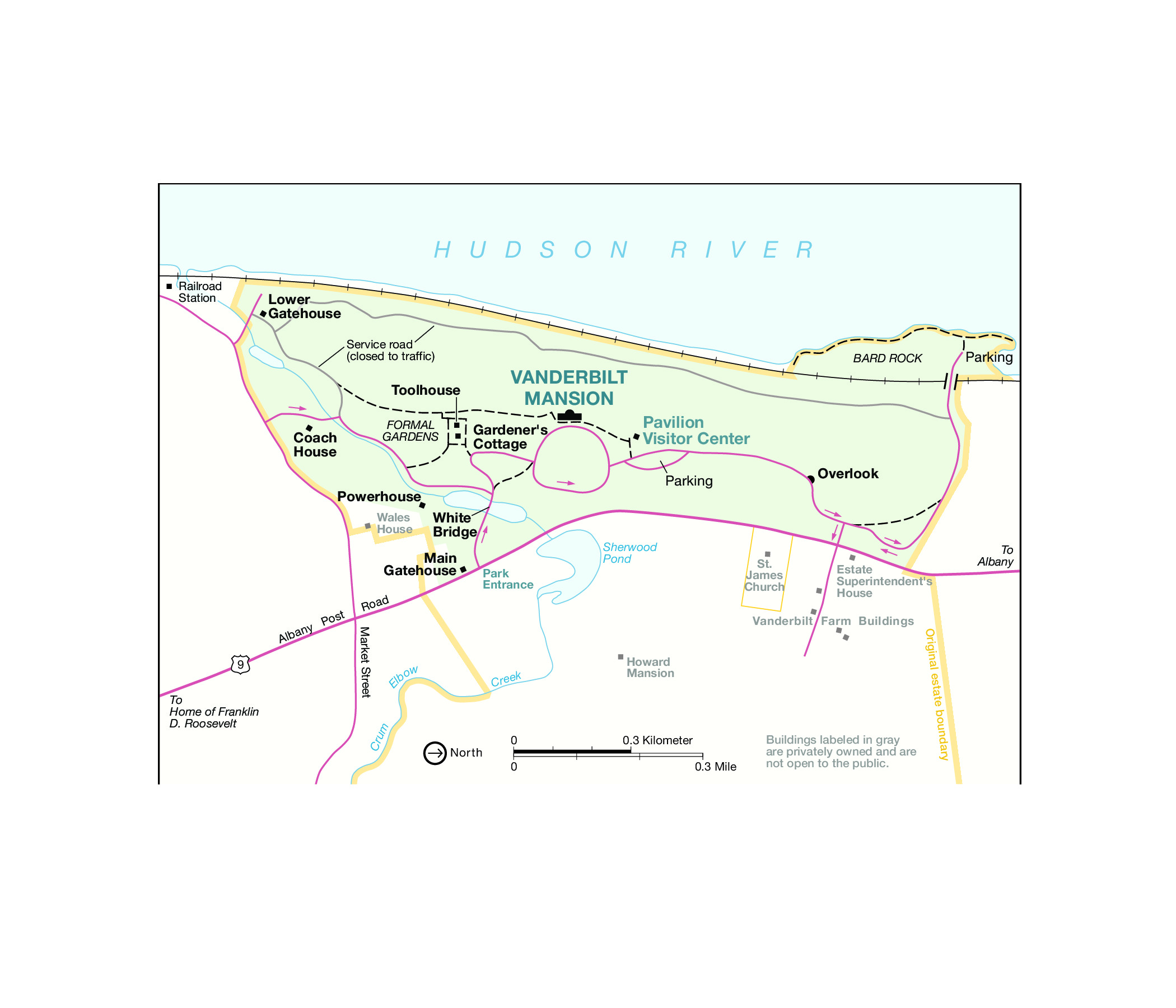 Vanderbilt Mansion National Historic Site Park Map