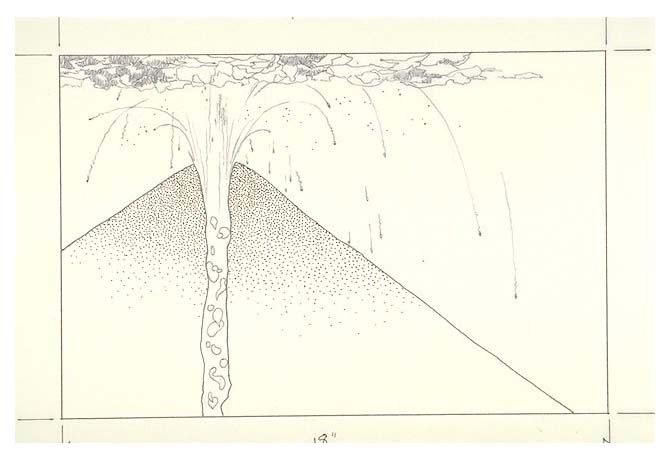 Cross-section diagram of a Cinder cone eruption