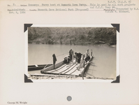 hfca_1607_iva_021_30_008_ecw-jls6_a. Scenery: Ferry boat at Mammoth Cave Ferry. This is used by all work projects and CCC camp number 4. Negative #: E.C.W. [Emergency Conservation Work] JLS 6. Locality: Mammoth Cave National Park (Proposed).