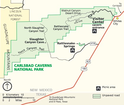 Carlsbad Caverns National Park Map