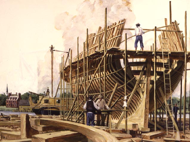 Shipbuilding, c1770.