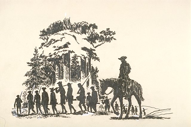 Road to disaster (silhouetted figures).