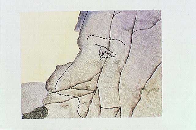 Closer detail of Thomas Jefferson's nose partial chiseled and outline of eye.