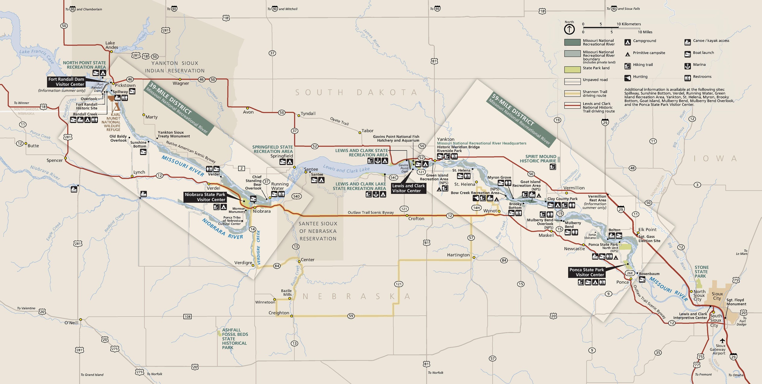 Missouri National Recreational River Park Map