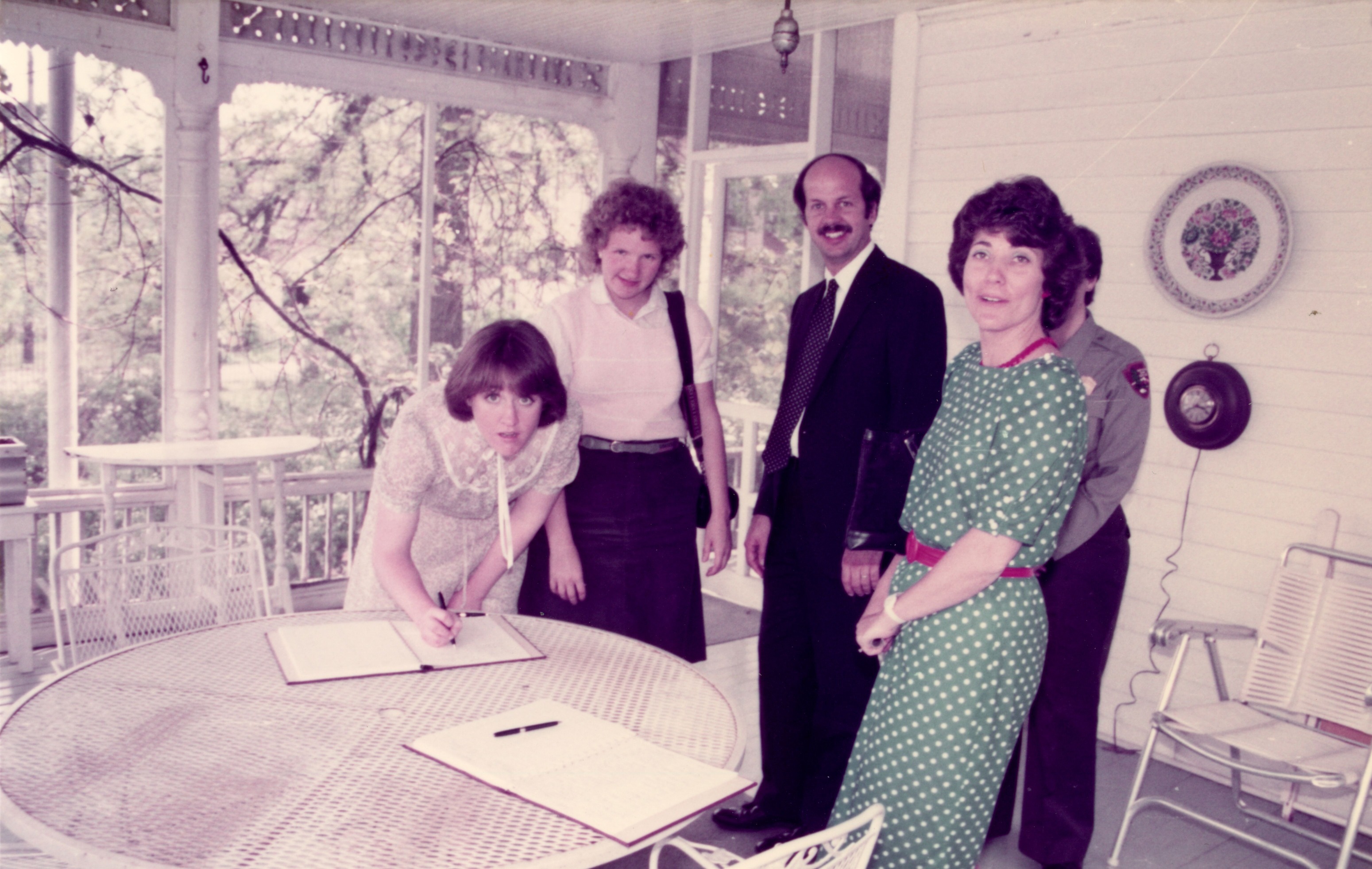 dedication ceremony back porch view