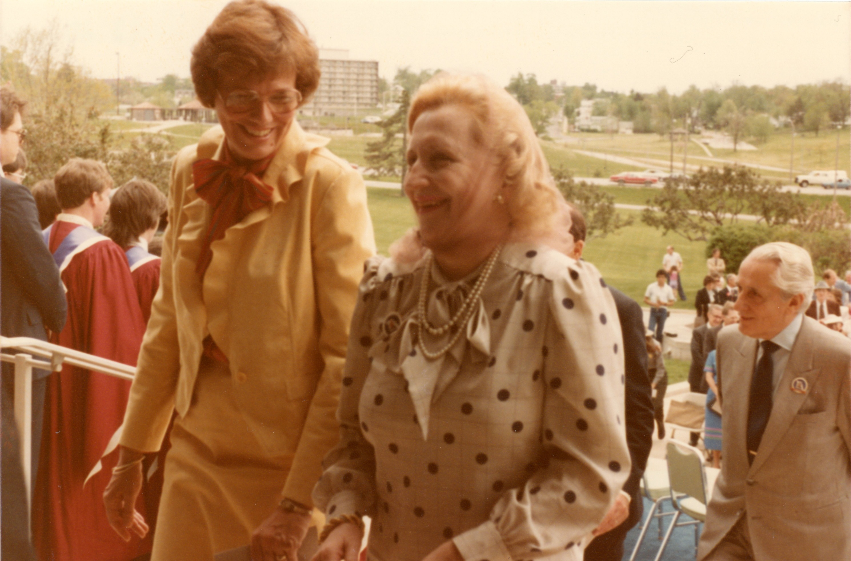Margaret Truman and Mayor Potts at dedication ceremony