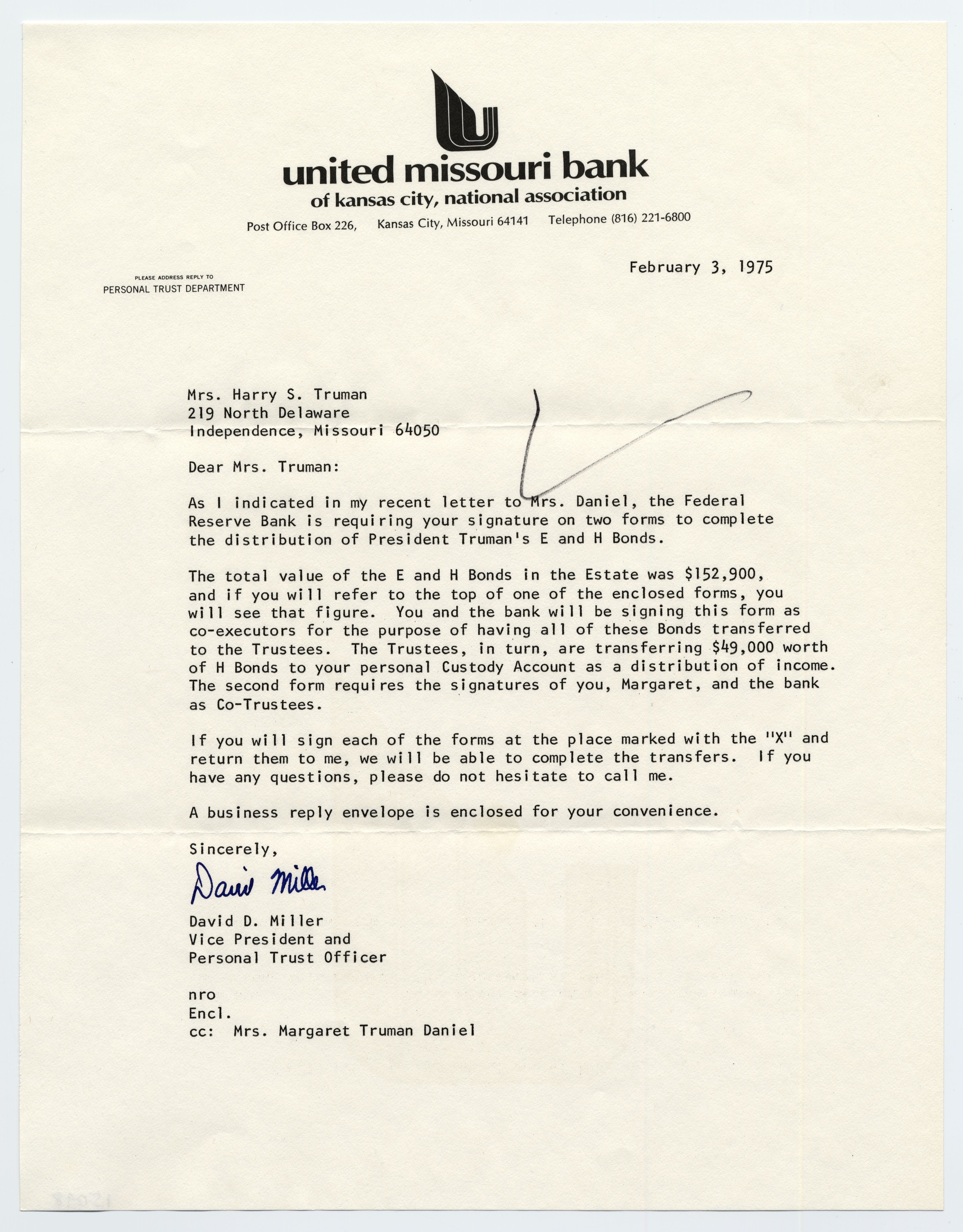 A letter typed on white stationary with a black logo printed at the top.