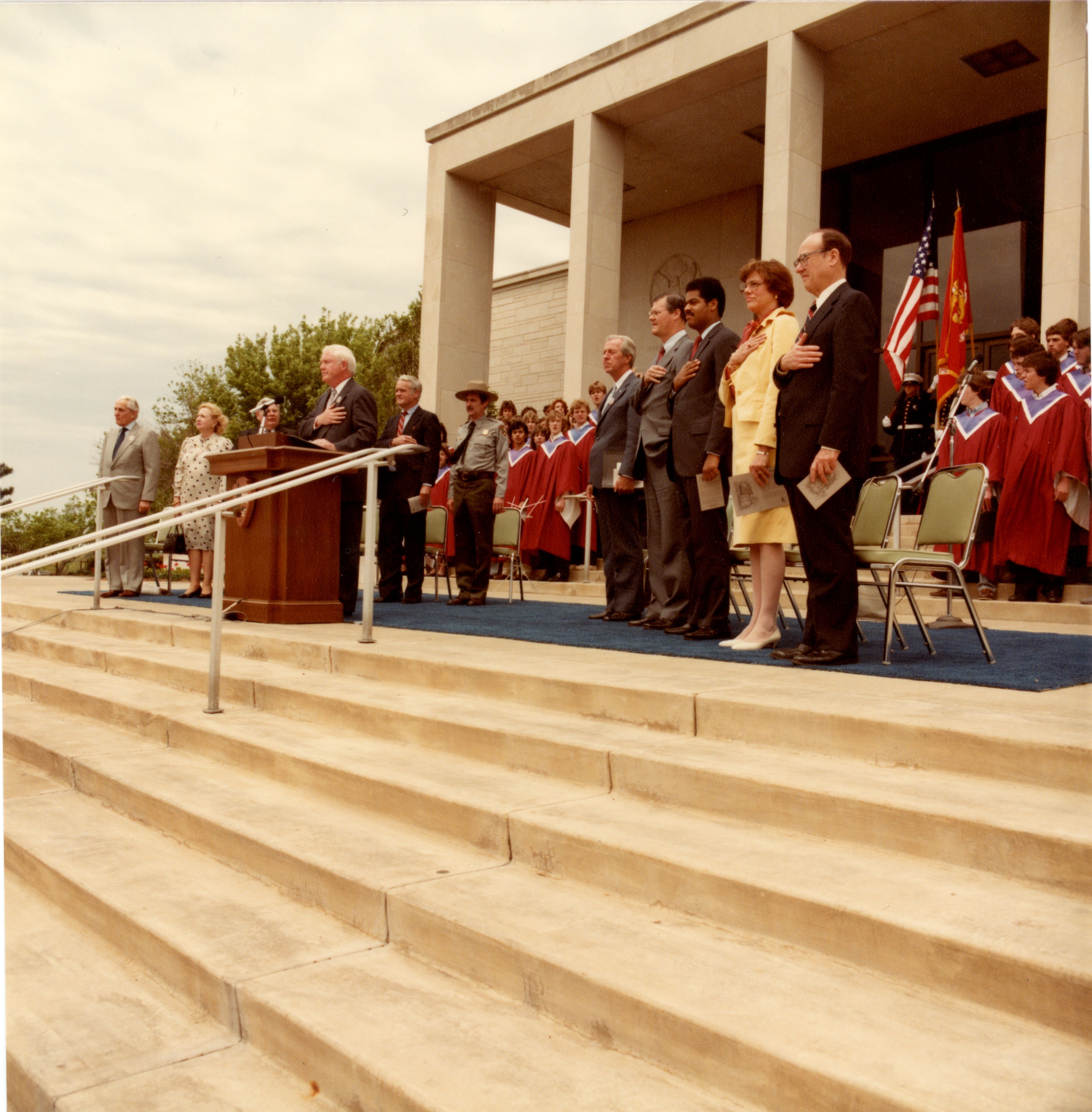 Guest speak during pledge of allegence HSTR dedication
