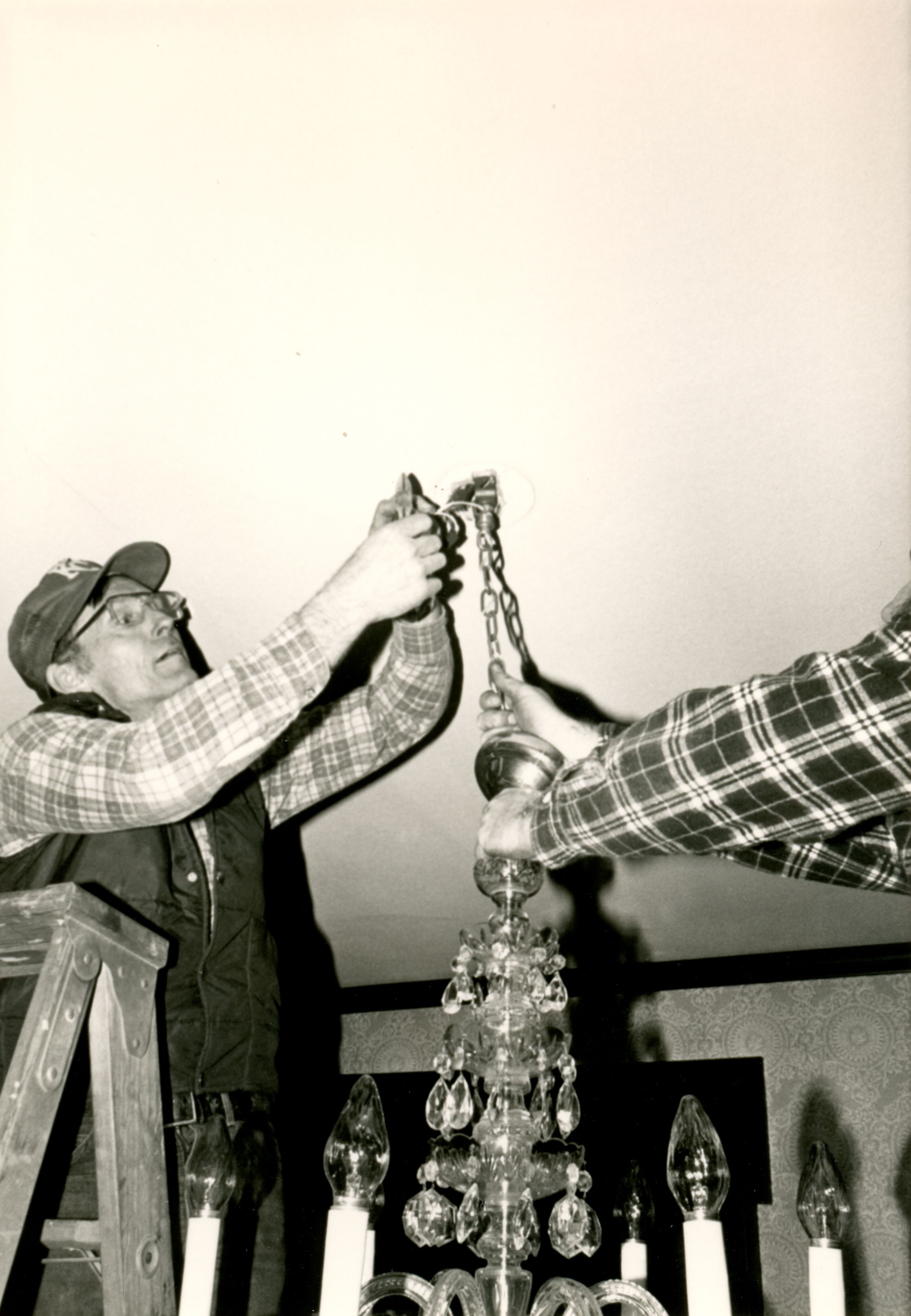 Rehanging the chandlier