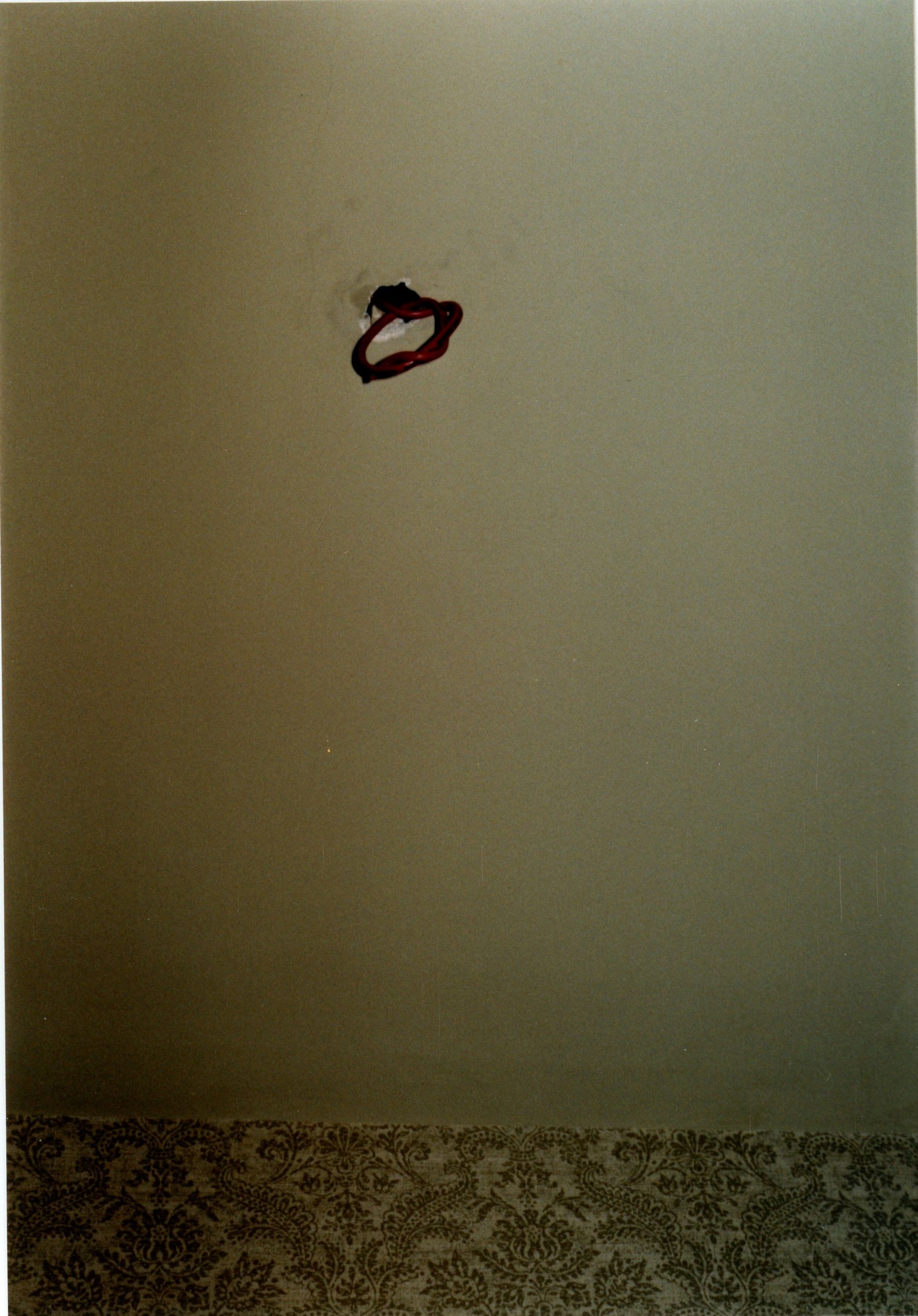 Hole in ceiling of foyer for smoke detector