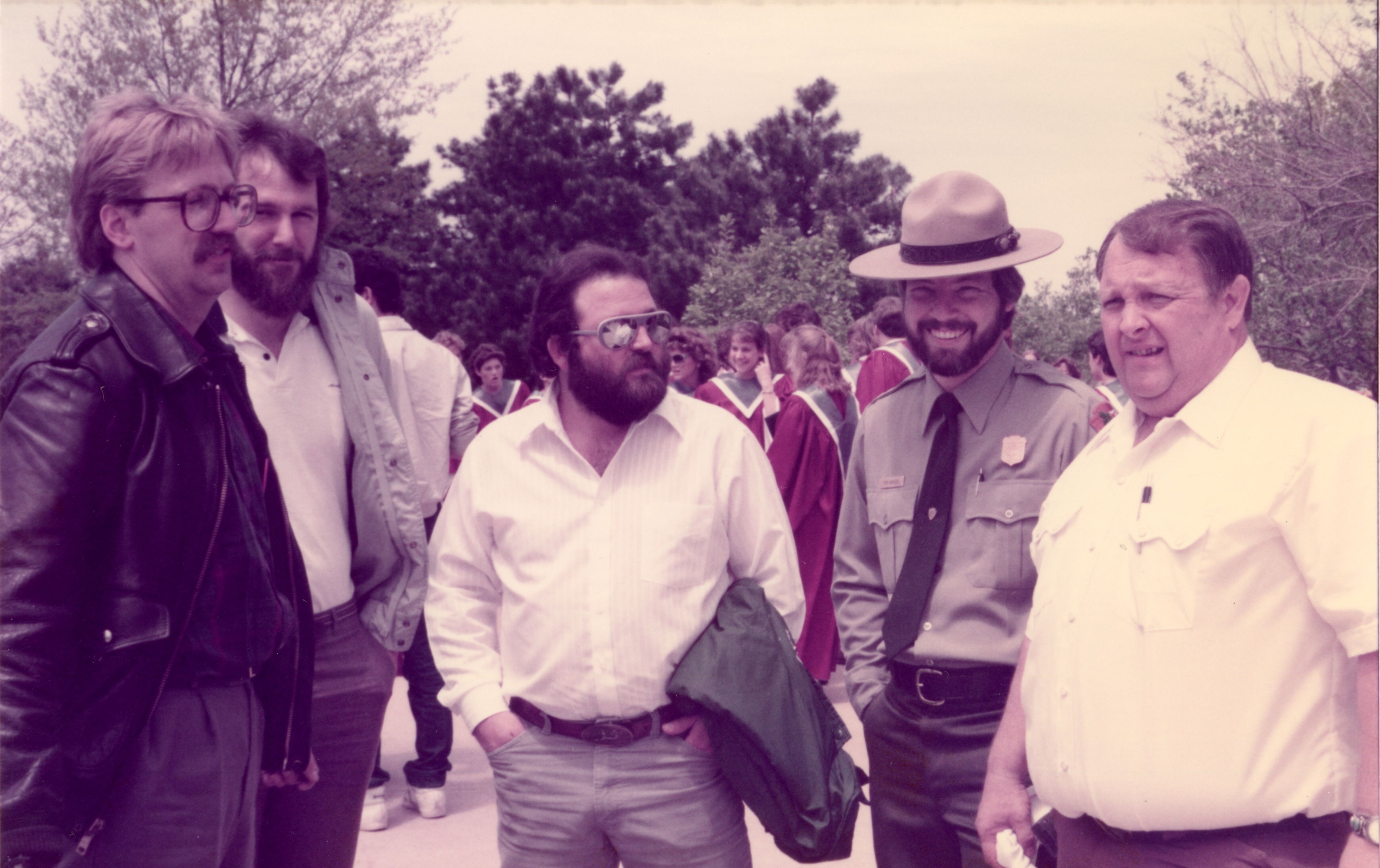 Lee Jameson MWRO, Al Obright MWRO, Mike Lee MWRO, Skip Brooks IKTR, Bob Kelly Jeff at HST Library dedication ceremony