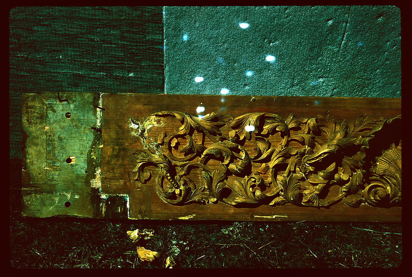 Independence Hall Assembly Room East Wall Frieze Left End with Paint Evidence