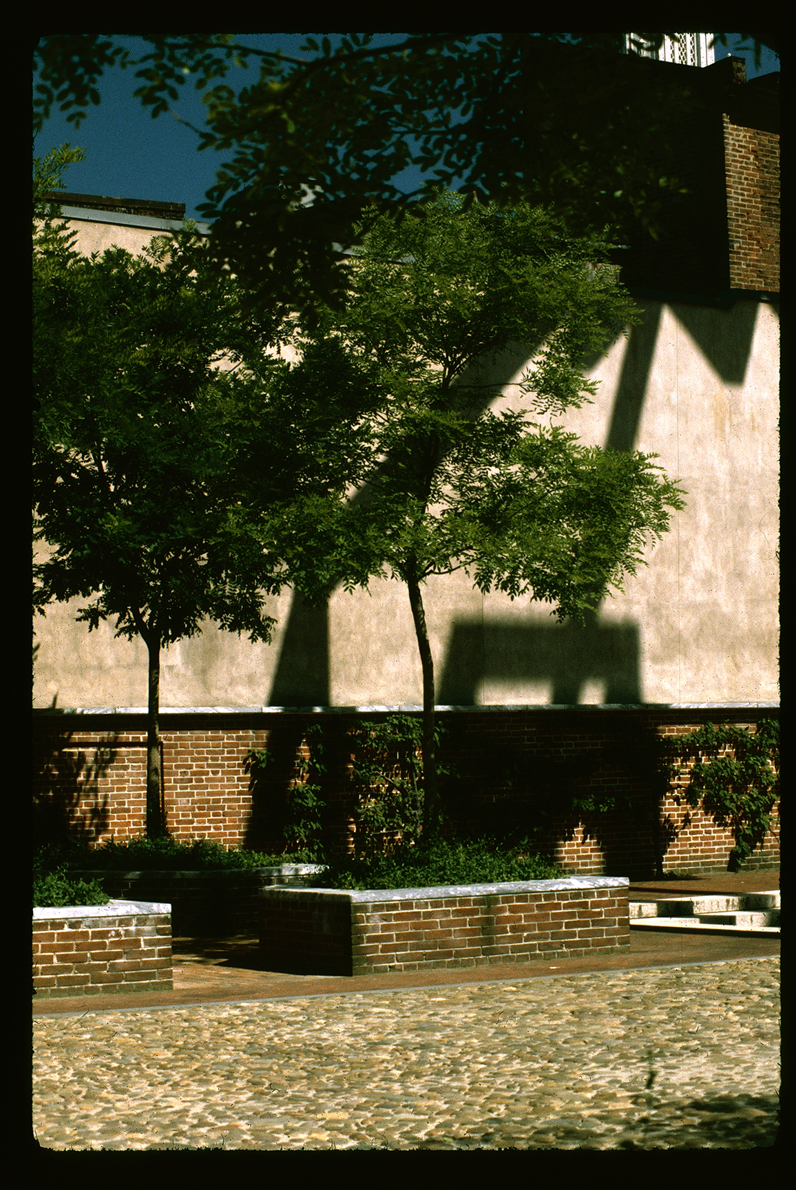 Franklin Court brick planter