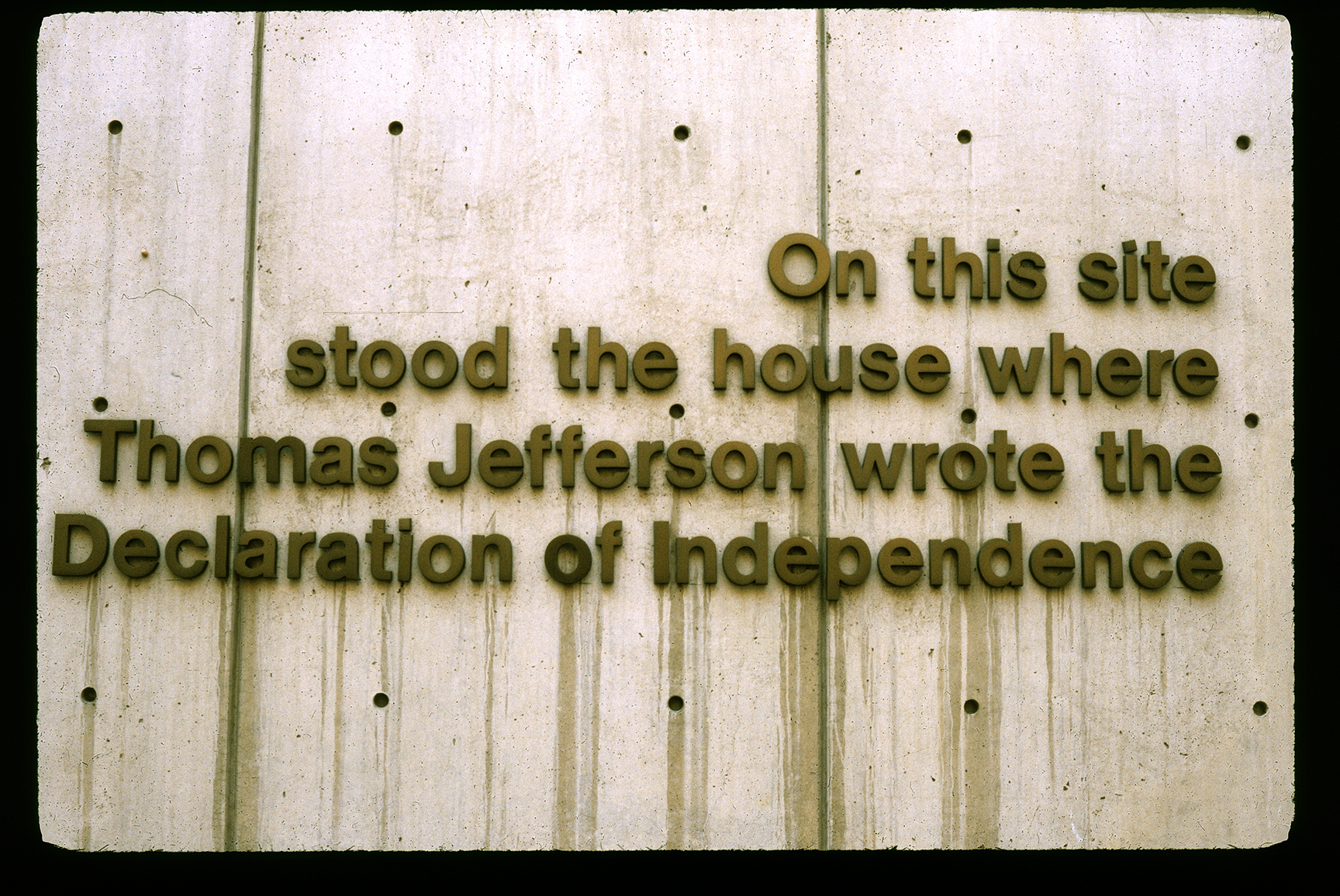 Graff House, raised metal letters