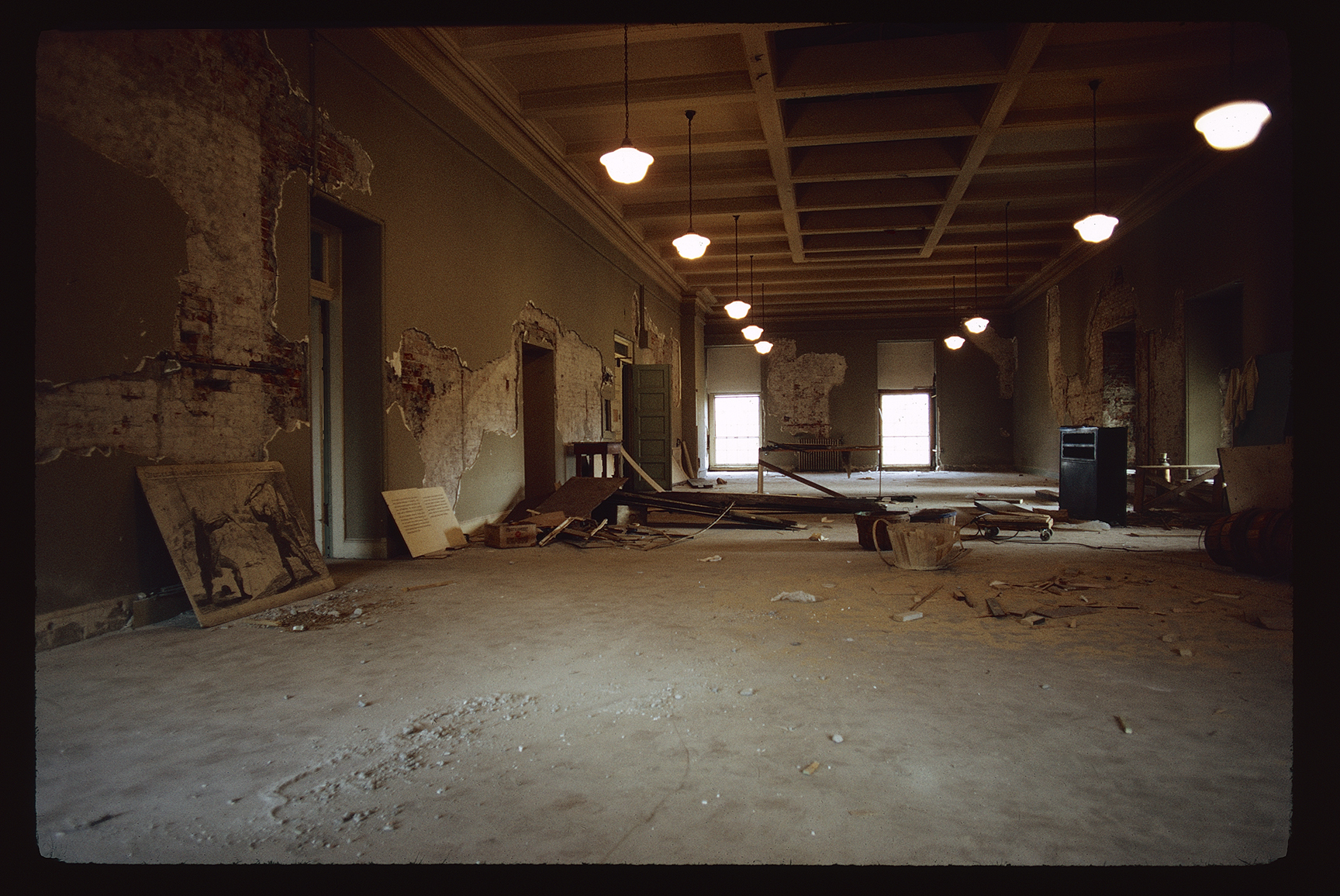 Second Bank of the United States. Interior. 2nd floor. Restoration. Looking east near south end.