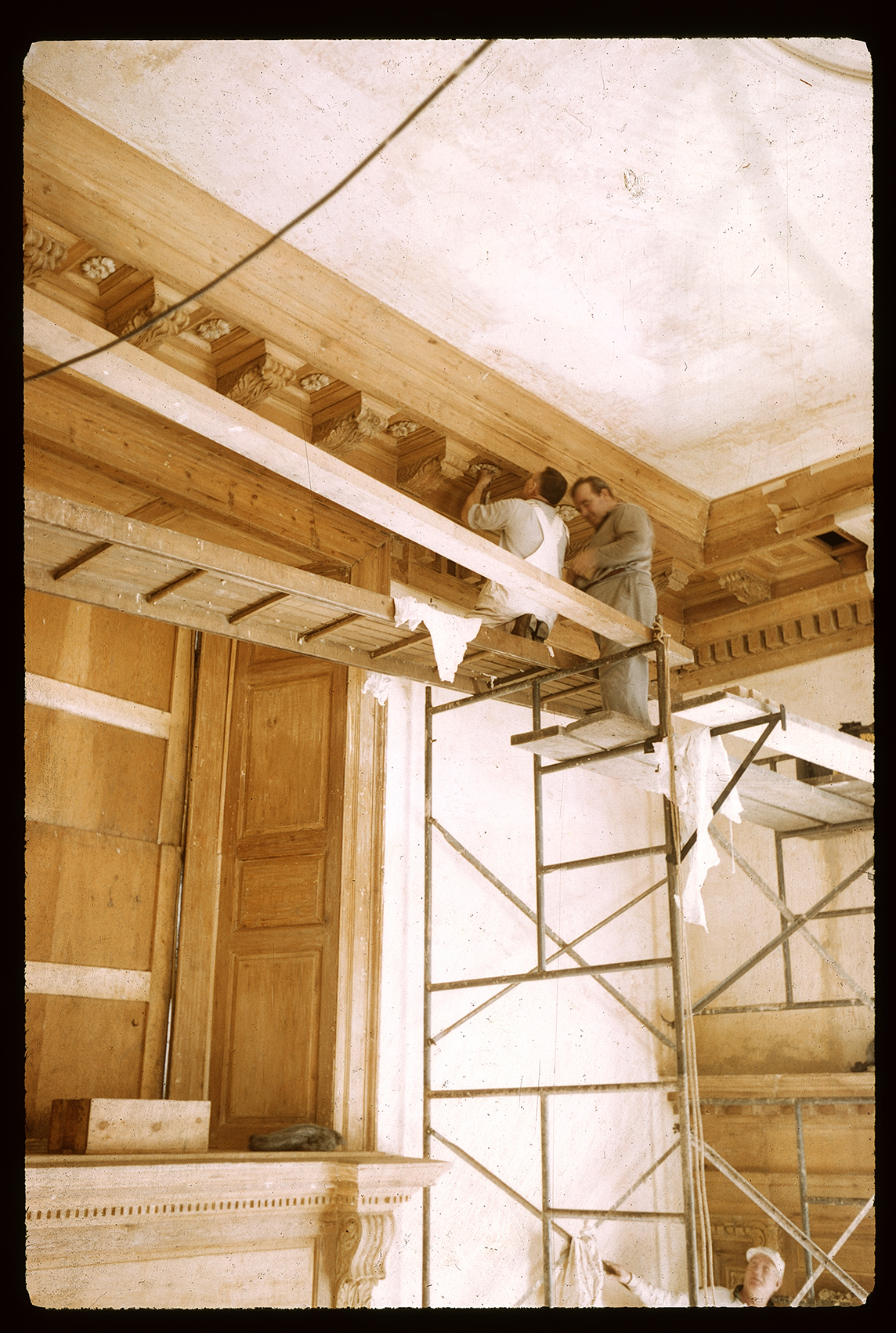 Independence Hall Tower Stairhall Paint Removal and Carpenters Repair Work