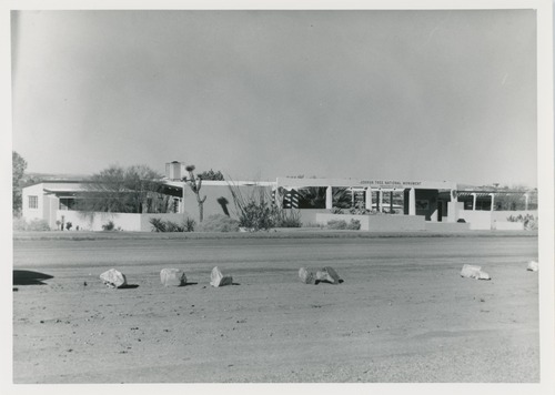 Black and white image of administrative office