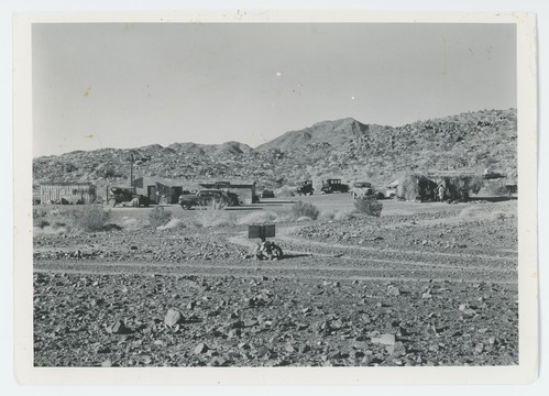 Black and white image of Jack Meek's Mining Camp