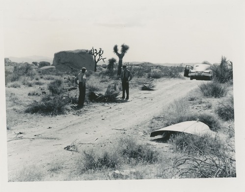 Black and white image of vandalism scene