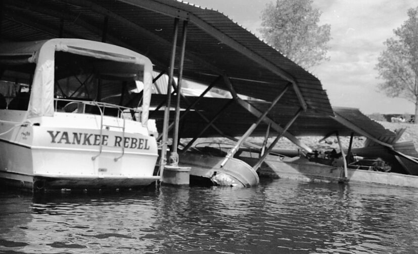 Damaged Callville Bay Marina dock
