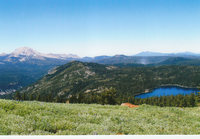 Lassen Peak and Juniper Lake from Mount Harkness