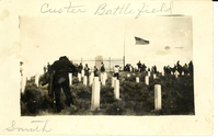 People Among the Custer Group of Markers on Last Stand Hill