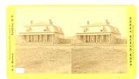 An Officer's Home at Fort Keogh with Figures on the Porch