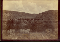 Group Mounted on Horseback Along Reno's Crossing