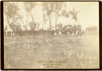 Soldiers and Civilians, Including Ladies, at Camp Baldwin on the Custer Battlefield on the 10th Anniversary