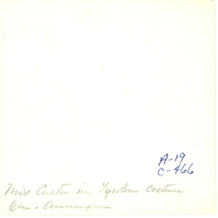 Elizabeth Bacon Custer Wearing a Tall Veil in a German Village