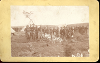 Soldiers from Fort Keogh Standing in Front of Field Tents