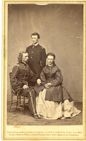 Studio Portrait of George Armstrong Custer, Thomas Ward Custer, and Elizabeth Bacon Custer
