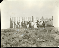 Survivors of the Battle of Little Bighorn and Their Wives in Front of the Fence Around the Custer Monument