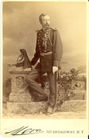 Lieutenant Colonel George Armstrong Custer in Full Military Dress Beside a Wall