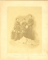 General George Armstrong Custer (Seated) with Elizabeth Bacon Custer, Rebecca Richmond, Mary Richmond Kendall and Charles Kendall