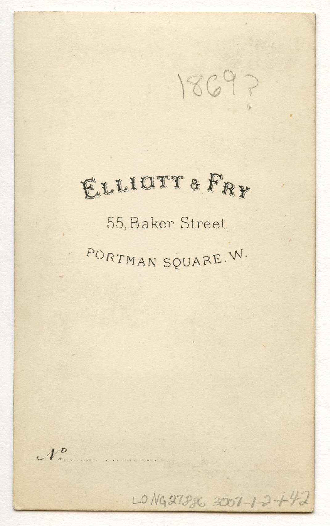 Back of a carte-de-visite.