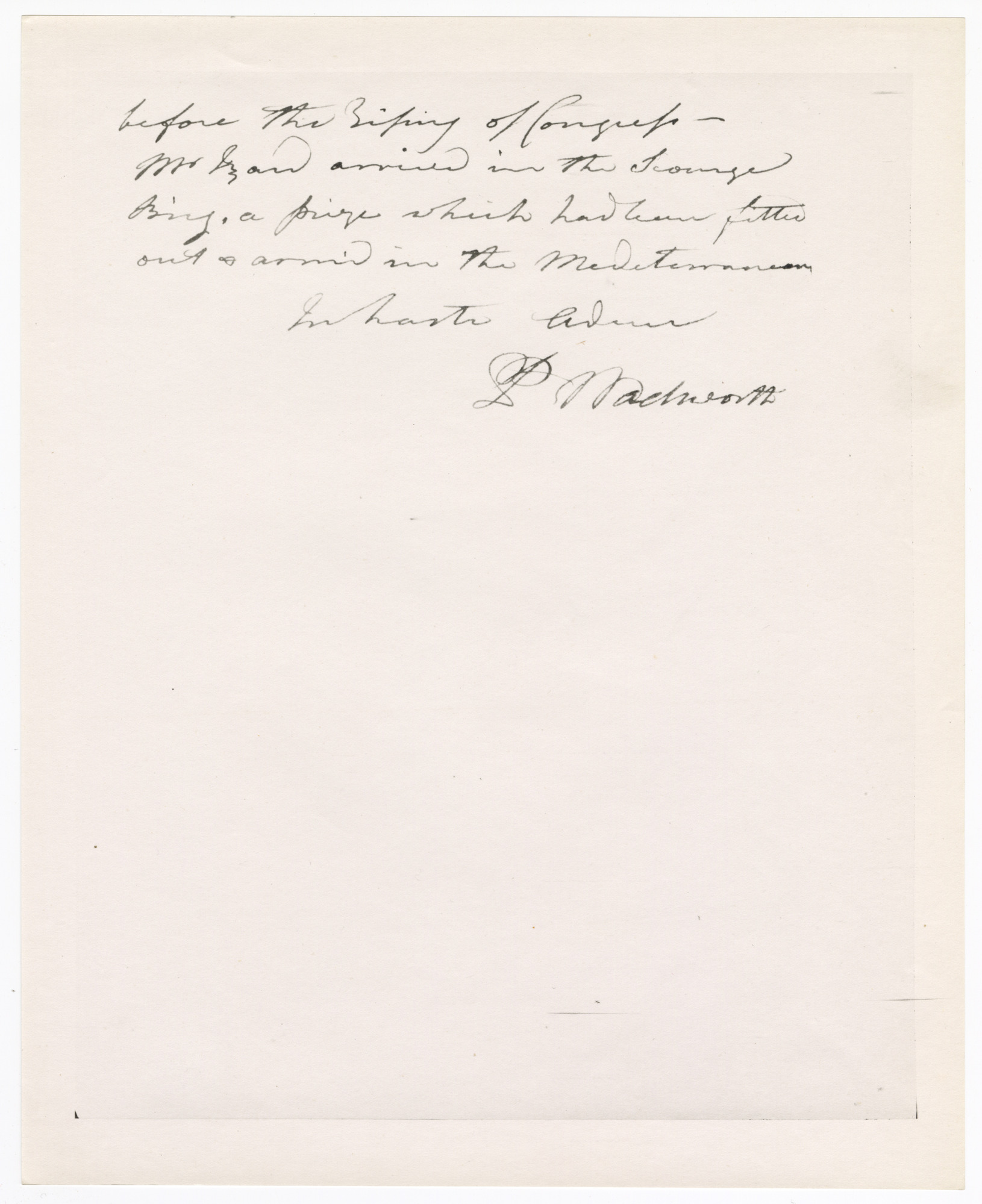 Scanned copy of 1805 letter