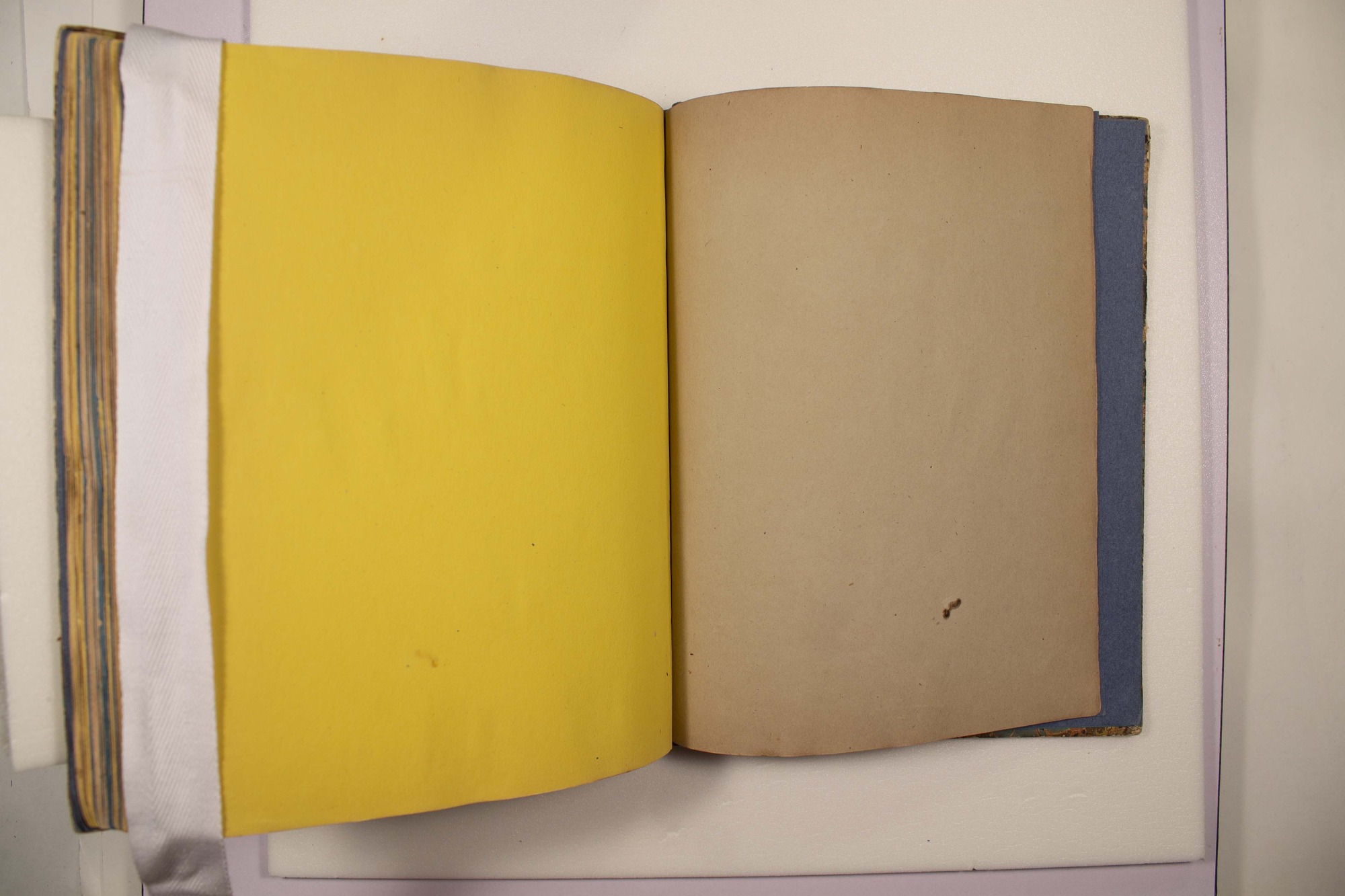 Blank page in open book.