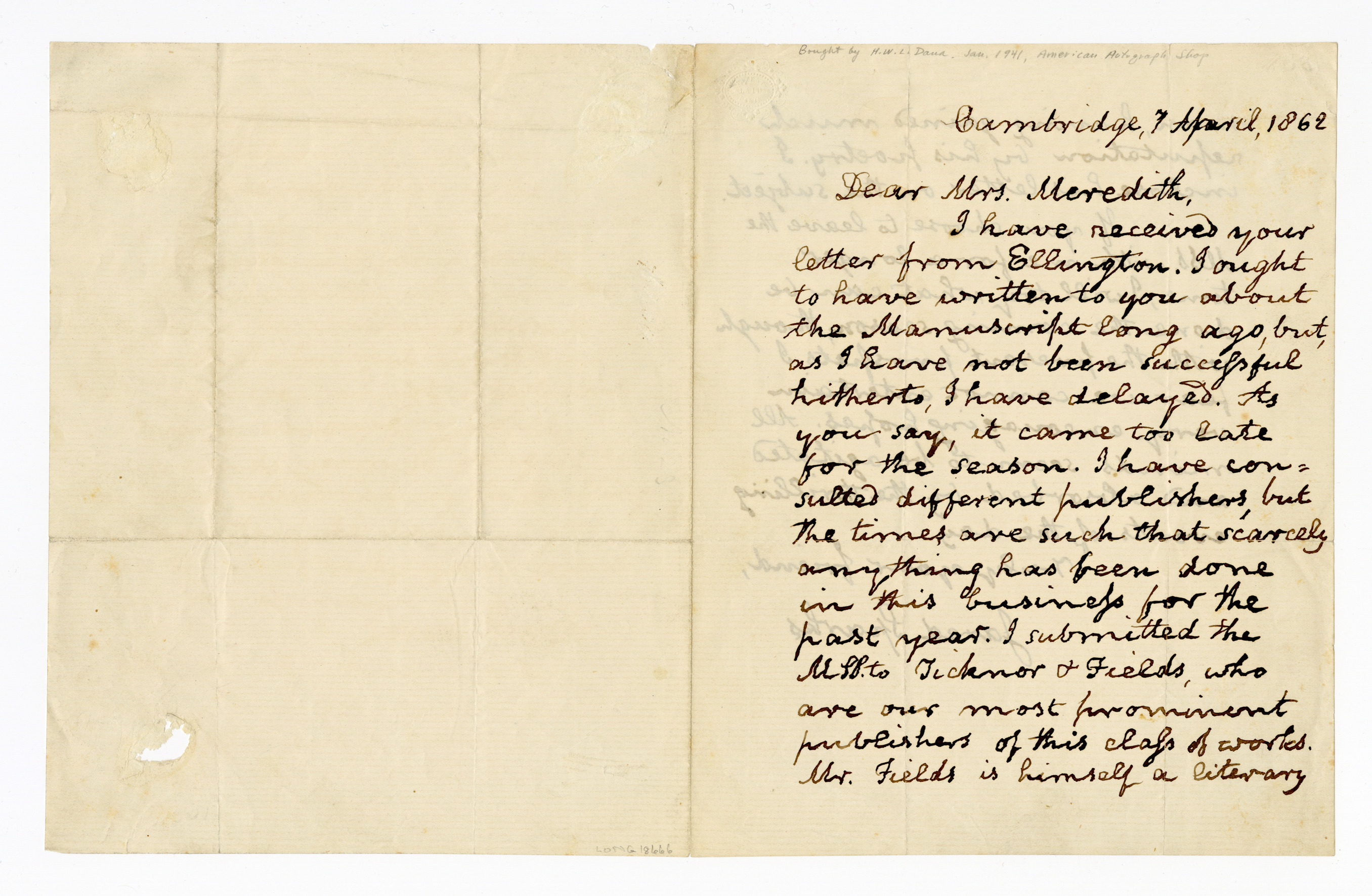 Manuscript letter