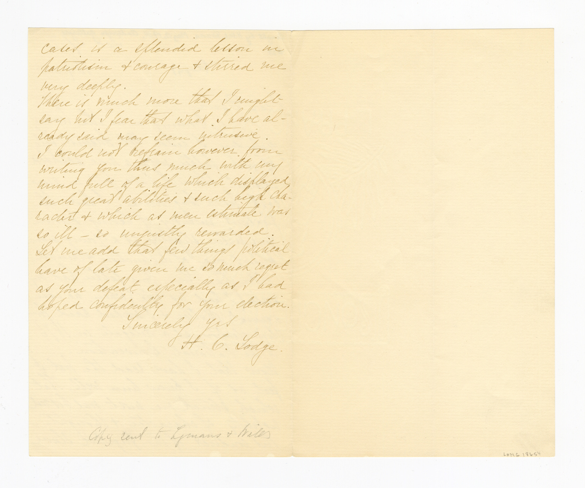 Manuscript letter